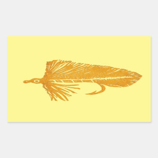 Golden Matuka Streamer Fliegenfliege Kunst Rechteckiger Aufkleber
