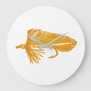 Golden Matuka streamer fly tying & fishing Große Wanduhr