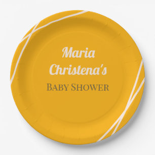 Golden Meadow Bloom Babyparty Pappteller