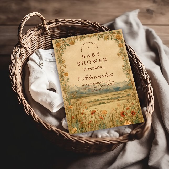 Golden Meadow Heirloom Baby Shower Einladung (Von Creator hochgeladen)