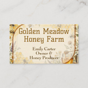 Golden Meadow Honey Farm Königin Biene Wildblumen Visitenkarte