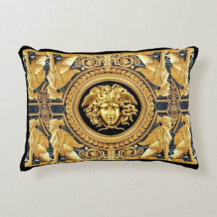 Golden Medusa Griechisch Sphinges Designer Dekokissen