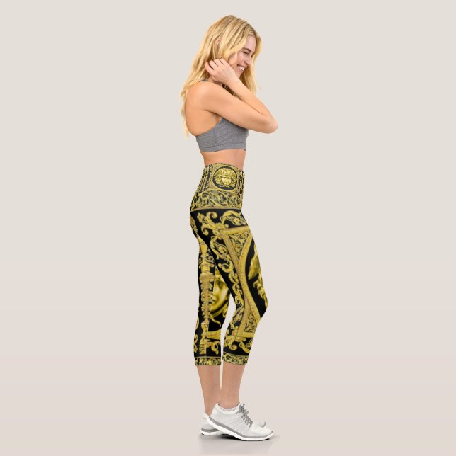 Golden Medusa Klassisches Capri Leggings (Rechts)