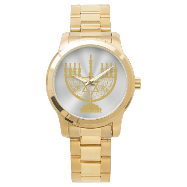 Golden Menorah Armbanduhr (Vorderseite)