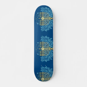 Golden menorah Hanukkah Grußfest Skateboard