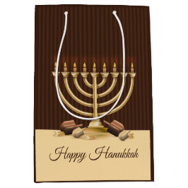 Golden Menorah Hanukkah Mittlere Geschenktüte