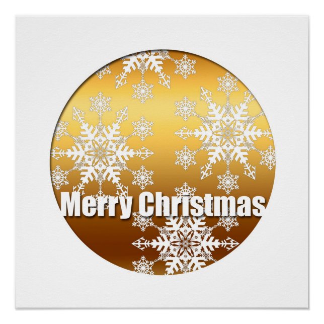 Golden Meran Christmas Snowflakes Perfektes Poster (Vorderseite)