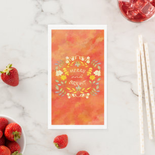 GOLDEN MERRY AND BRIGHT personalisiert Serviette