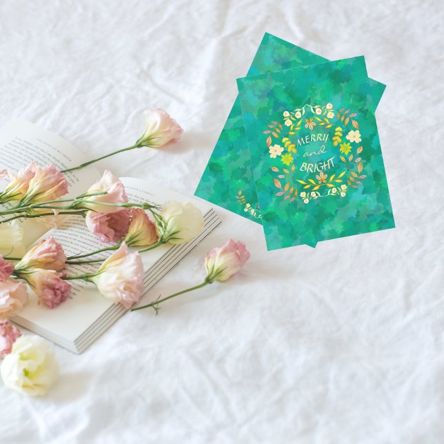 GOLDEN MERRY UND BRIGHT personalisiert Feiertagskarte (Von Creator hochgeladen)