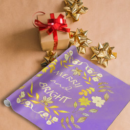 GOLDEN MERRY UND BRIGHT personalisiert Geschenkpapier