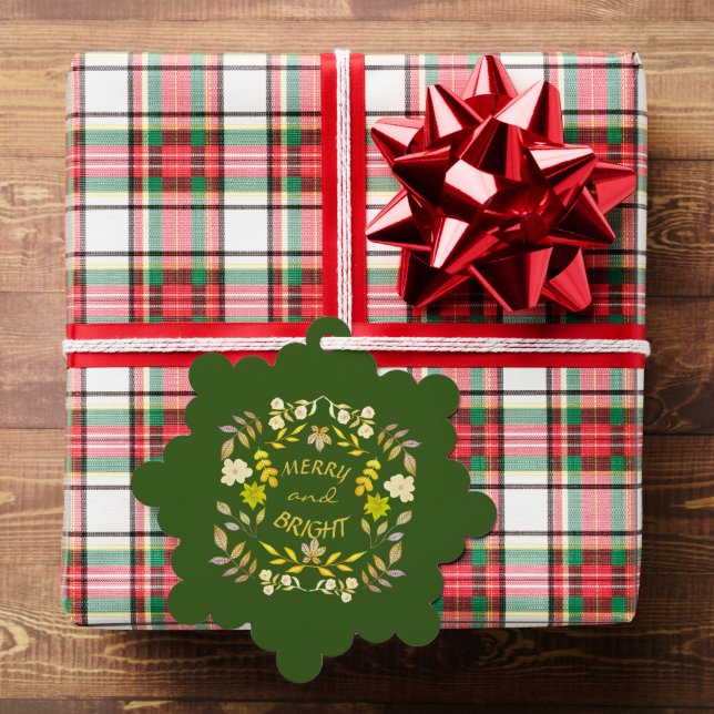 GOLDEN MERRY UND BRIGHT personalisiert Ornament Karte (Insitu (Geschenk))