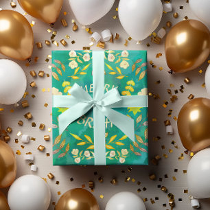 GOLDEN MERRY UND BRIGHT personalisiert Paper Telle Geschenkpapier