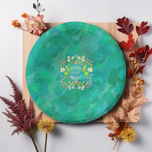 GOLDEN MERRY UND BRIGHT personalisiert Pappteller (Von Creator hochgeladen)