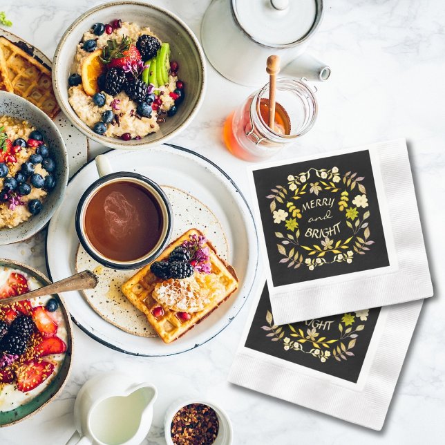 GOLDEN MERRY UND BRIGHT personalisiert Serviette (Von Creator hochgeladen)