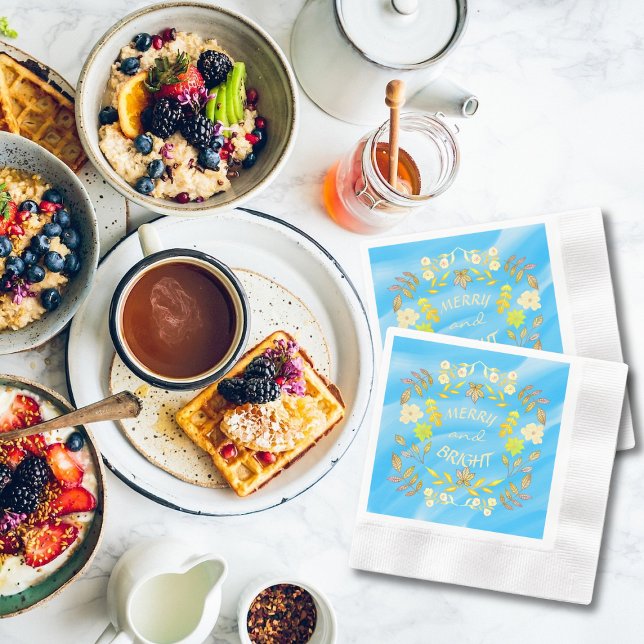 GOLDEN MERRY UND BRIGHT personalisiert Serviette (Von Creator hochgeladen)