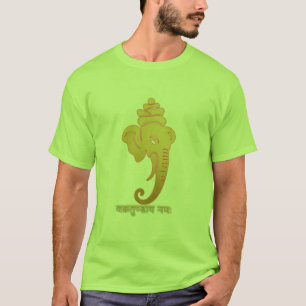 Golden Minimal Ganesha - Vakratundaya Namah T-Shirt