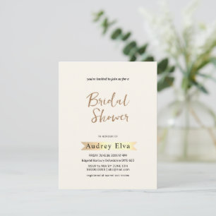Golden Minimalistisch Bridal Dusche Einladung