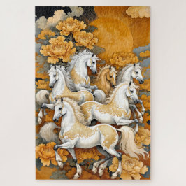 Golden Mond Pferde – Benutzerdefiniertes Fotopuzzl
