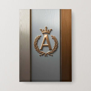 Golden Monogram Emblem A Button