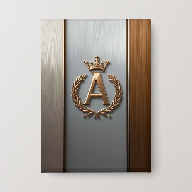 Golden Monogram Emblem A Button (Vorderseite)