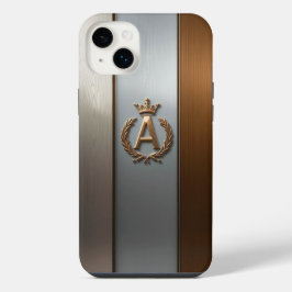 Golden Monogram Emblem A iPhone 14 Plus Hülle