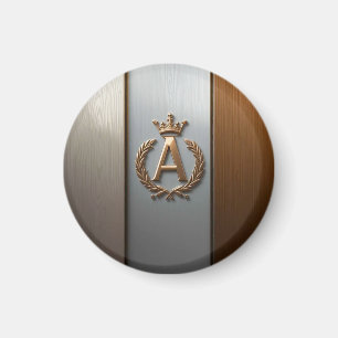 Golden Monogram Emblem A Magnet