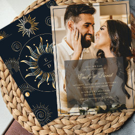 Golden Monogram Foto Overlay Save The Date