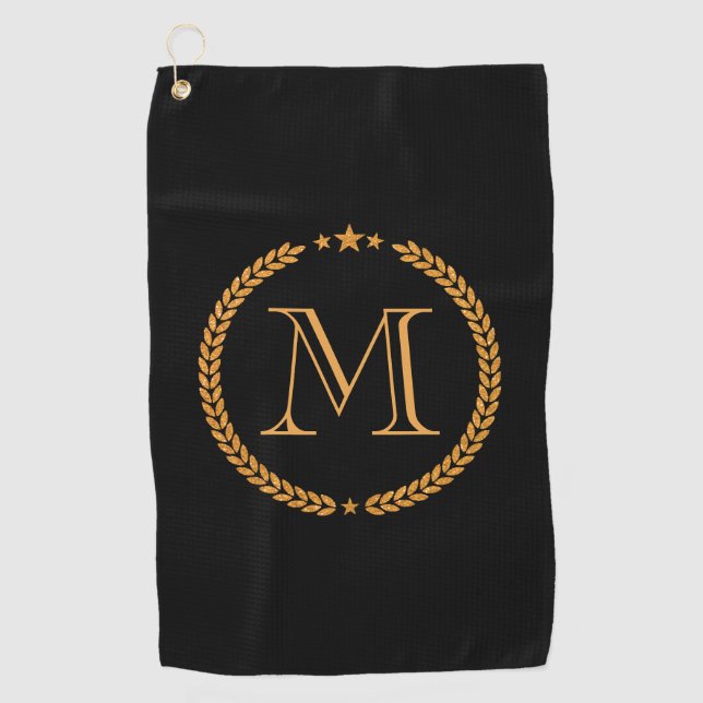 Golden Monogram Golfhandtuch (Vorderseite)