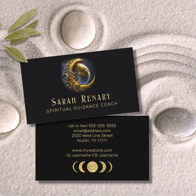 Golden Moon Celestier Coach Business Card Visitenkarte (Von Creator hochgeladen)