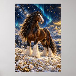 Golden Moon Clydesdale Poster