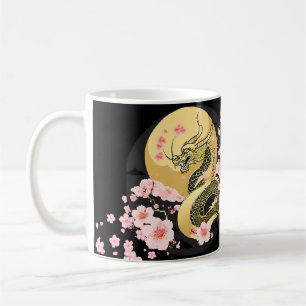 Golden Moon Sakura Dragon Kaffeetasse