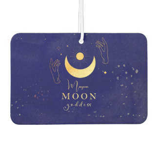 Golden Moon With Hands Personalized Autolufterfrischer