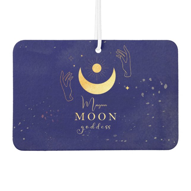 Golden Moon With Hands Personalized Autolufterfrischer (Vorderseite)