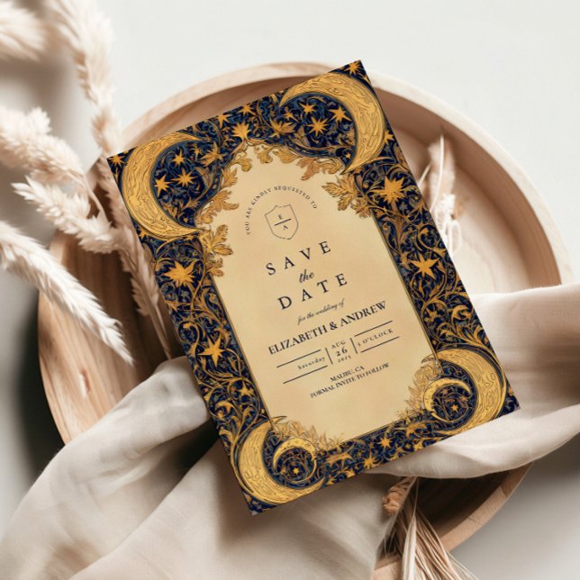 Golden Moonlit Baroque Wedding Save The Date (Von Creator hochgeladen)