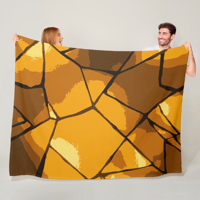 Golden Mosaik Glaskunst Fleecedecke (Beispiel)