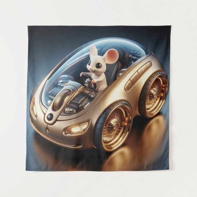 Golden Mouse-Mobile: Die Mission einer kleinen Mau Wandteppich (Vorderseite)