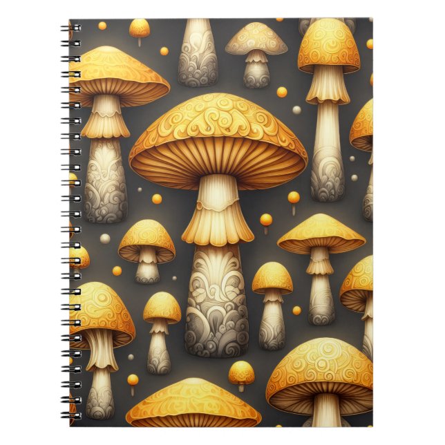 Golden Mushrooms Notizblock (Vorderseite)