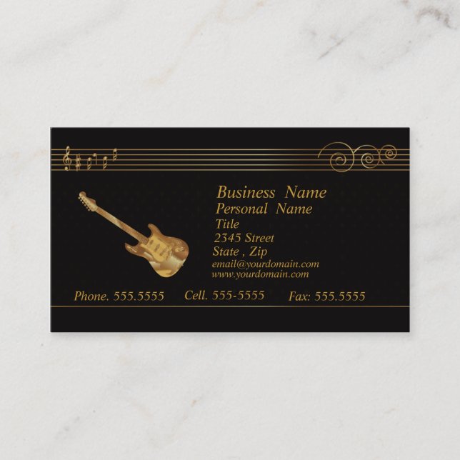 Golden Music Business Card (multiple) Visitenkarte (Vorderseite)