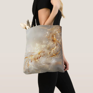 Golden Musical Notes Digital Art Tasche