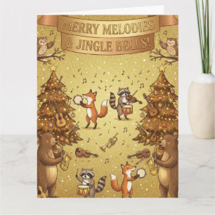 Golden Musical Weihnachten   Tiere & Musik Karte