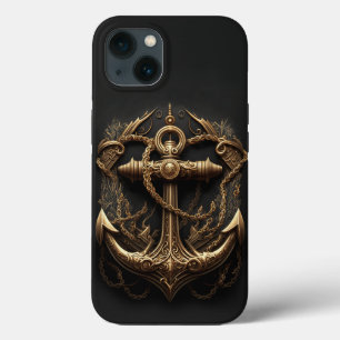 Golden Nautical Anchor Case-Mate iPhone Hülle