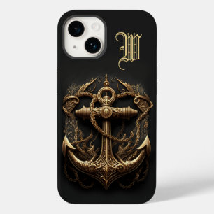 Golden Nautical Anchor Monogram Case-Mate iPhone C Case-Mate iPhone 14 Hülle