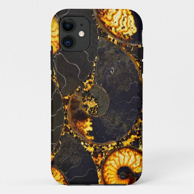 Golden Nautilus Black Gold Abstrakte Design Case-Mate iPhone Hülle (Rückseite)