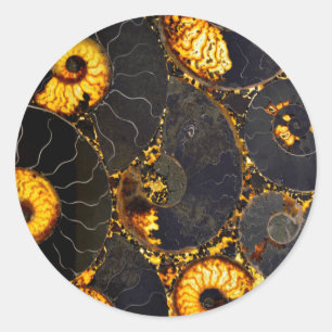 Golden Nautilus Runder Aufkleber