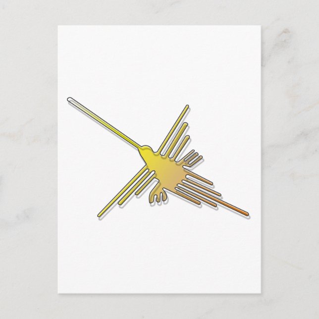 Golden Nazca Lines Hummingbird Postkarte (Vorderseite)
