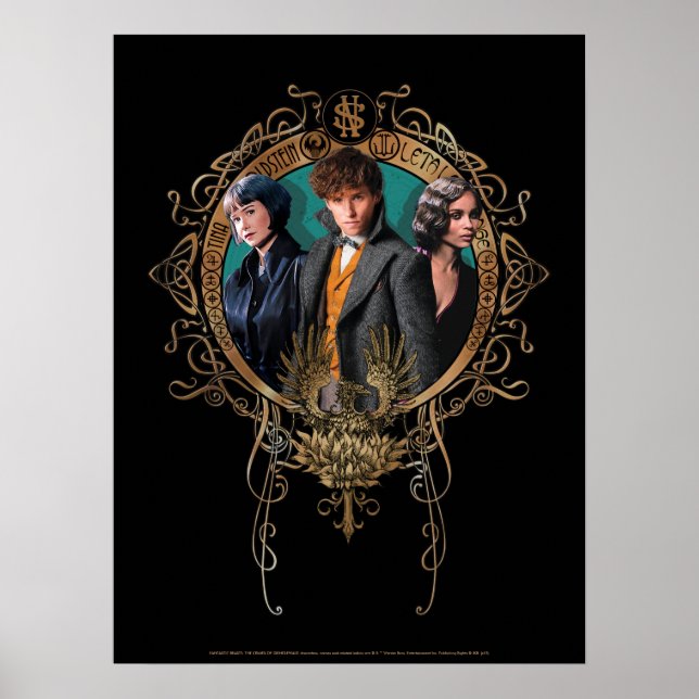 Golden Newt, Tina et Leta Art Déco Portrait (Devant)