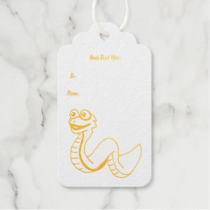 Golden Niedlich Snake Illustration große Augen Grü Geschenkanhänger