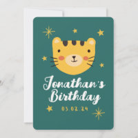 Golden Niedlich Tiger Forest with Animals Birthday