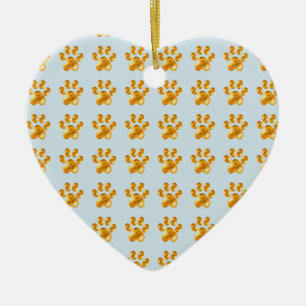 Golden niedliche Pfoten Keramikornament