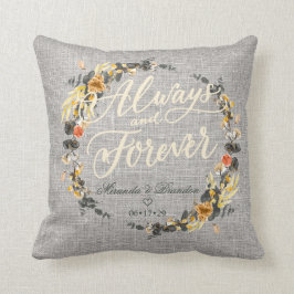 Golden Noir Hochzeit Monogram Kissen